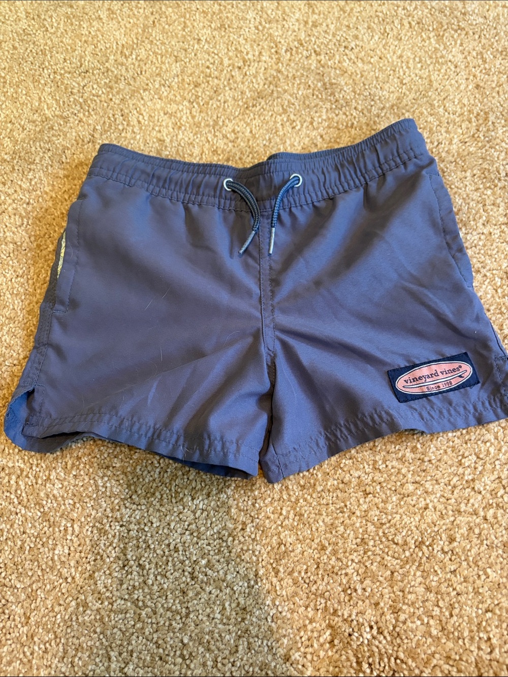 Vineyard Vines Navy Blue Swim Trunks with Patch Logo
